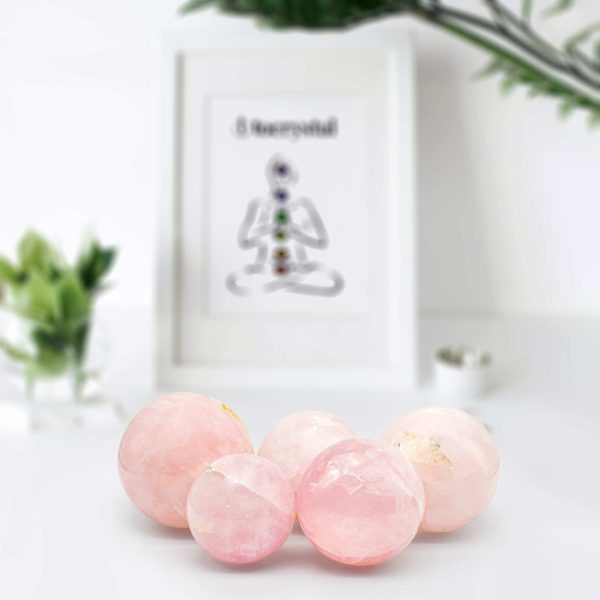 Natural Pink Rose Quartz Egg – Polished Crystal Healing Ball Sphere For Feng Shui & Reiki