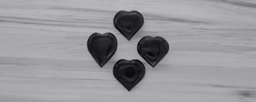 Black Tourmaline Hearts