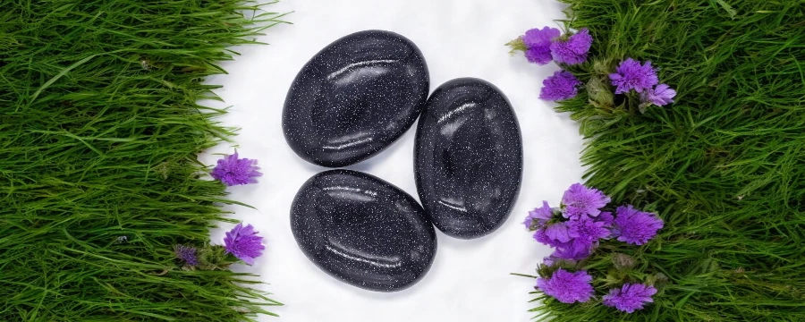 Bulk Blue Goldstone Palm Stone