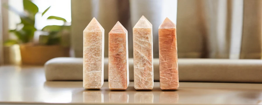 Bulk Peach Moonstone Tower Wholesale
