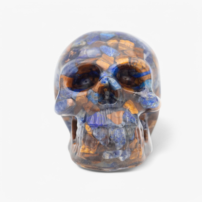 Bulk Tiger Eye and Lapis Lazuli Orgone Skull