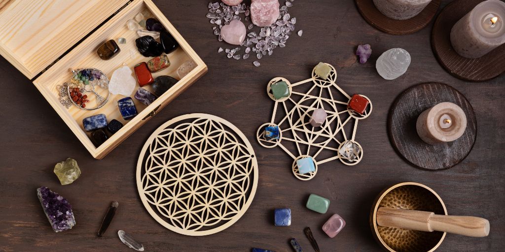 Crystal Grid for tech stress relief