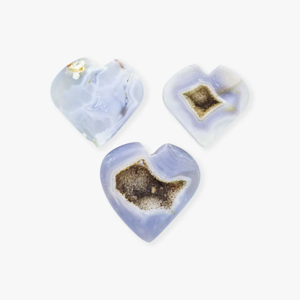 Crystal hearts druzy agate