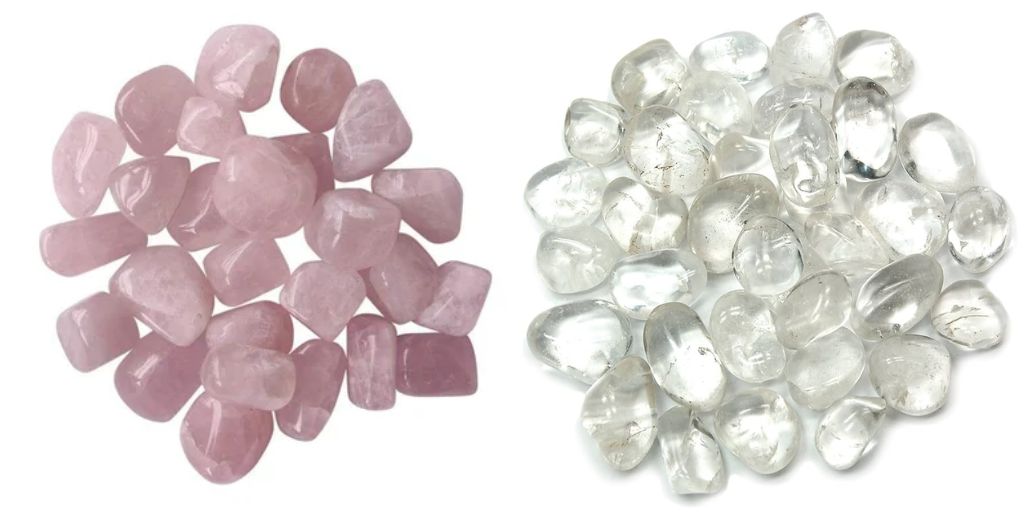 Rose Quartz & Clear Quartz crystals for dogs