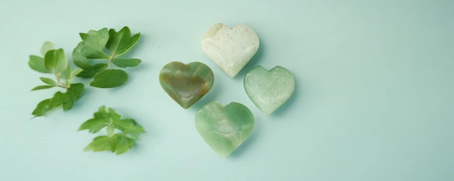 Green Aventurine Hearts