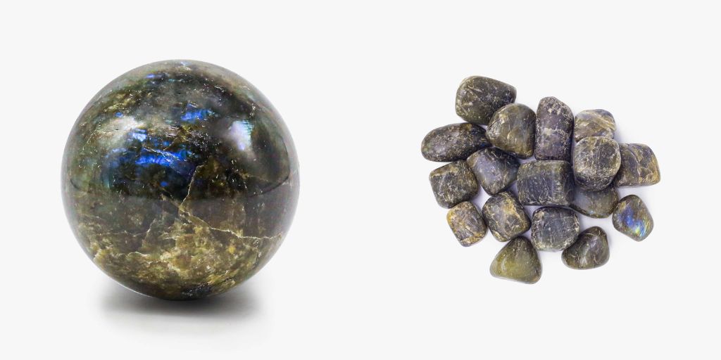 Labradorite Crystal with Crystal Care