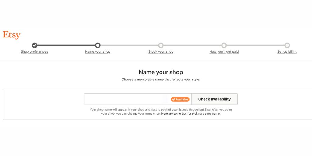 Step 3: Pick The Shop Name