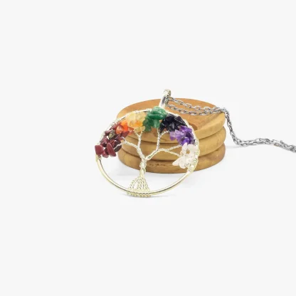 Wholesale 7 Chakra Crystal Circle Pendant - Bulk Crystals