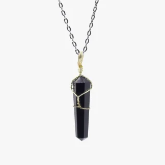 Wholesale Black Tourmaline Wire Wrapped Pendant - Bulk Crystals