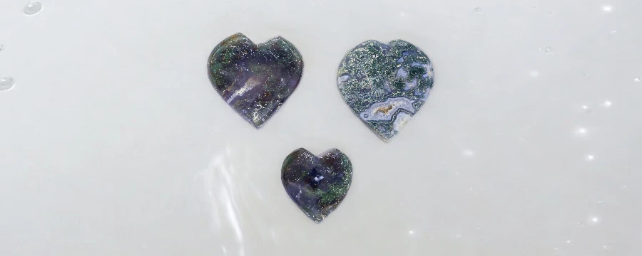 Wholesale Moss agate hearts