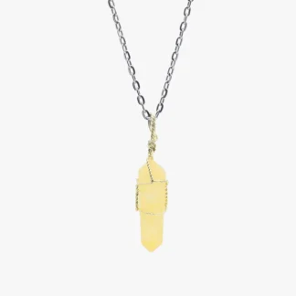 Wholesale Yellow Calcite Wire Wrapped Pendant - Bulk Crystals