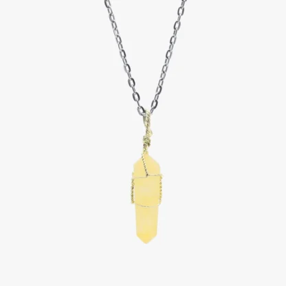 Wholesale Yellow Calcite Wire Wrapped Pendant - Bulk Crystals