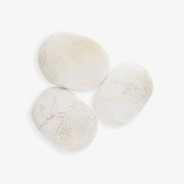 White Scolecite Palm Stone Wholesale